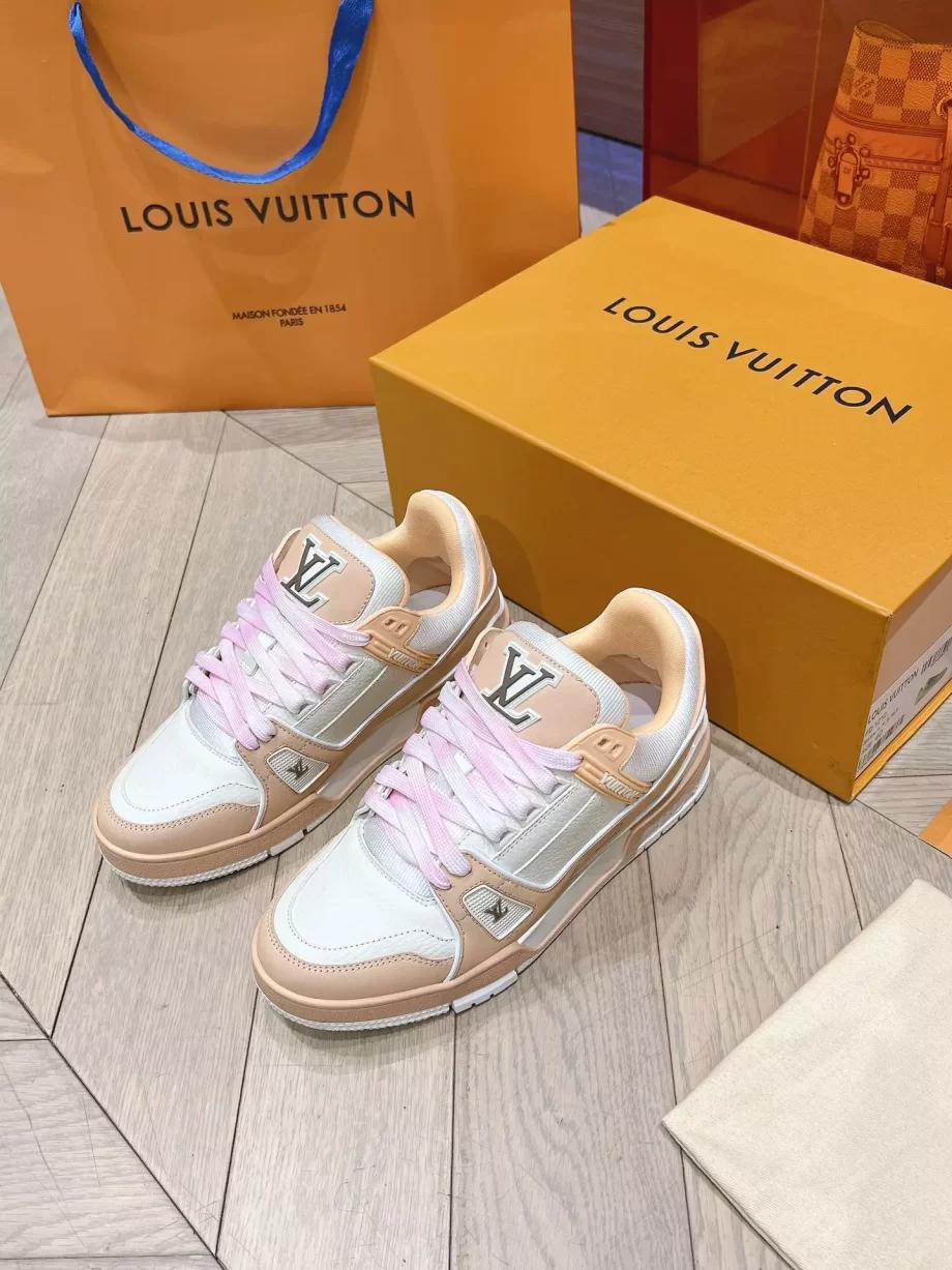 LV Trainer Sneaker Orange Nubuck and Grained Leather - LSVT291