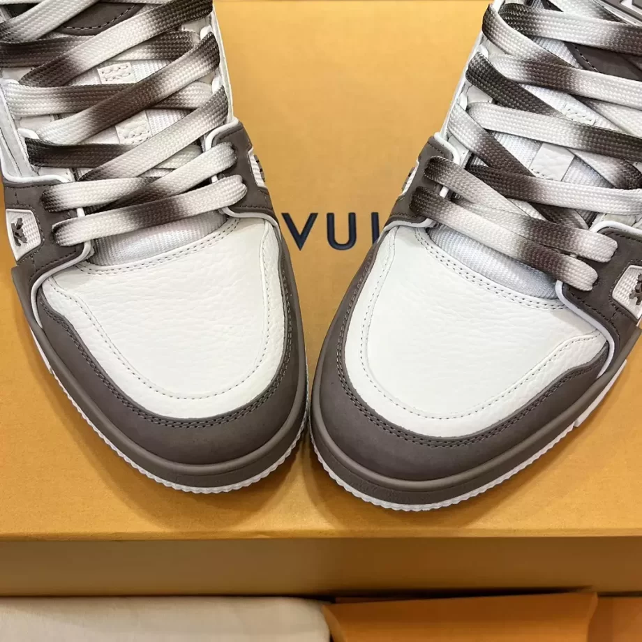 LV Trainer Sneaker Taupe Brown Nubuck and Grained Leather - LSVT290