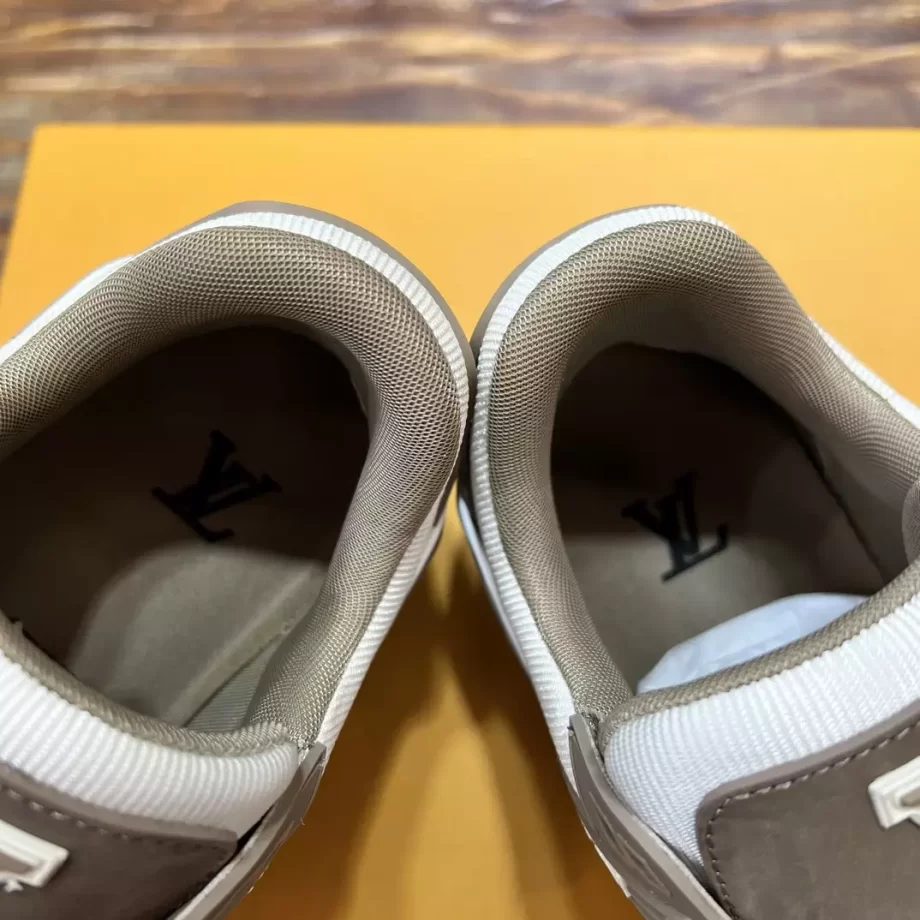 LV Trainer Sneaker Taupe Brown Nubuck and Grained Leather - LSVT290