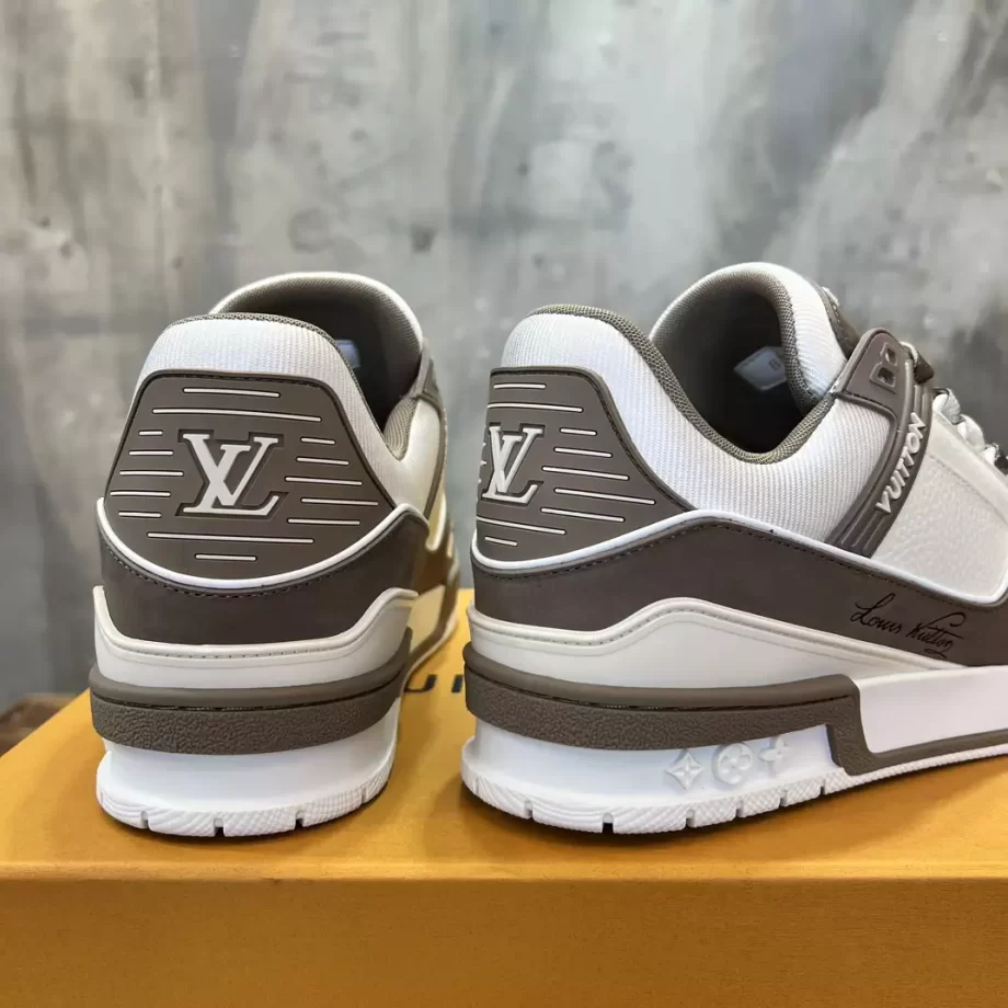 LV Trainer Sneaker Taupe Brown Nubuck and Grained Leather - LSVT290