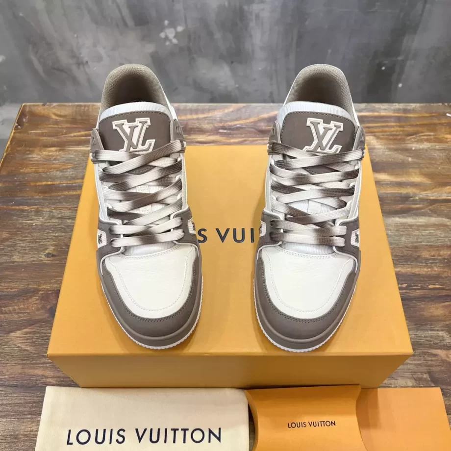 LV Trainer Sneaker Taupe Brown Nubuck and Grained Leather - LSVT290